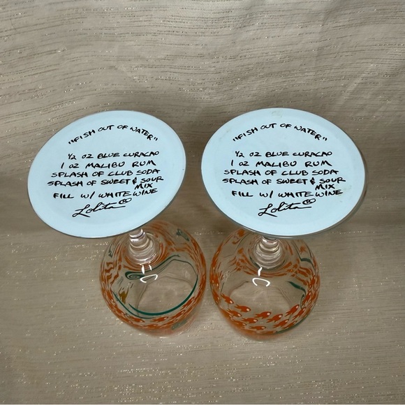 Lolita VTG Fish out of Water Wine Glasses Set - Picture 3 of 5